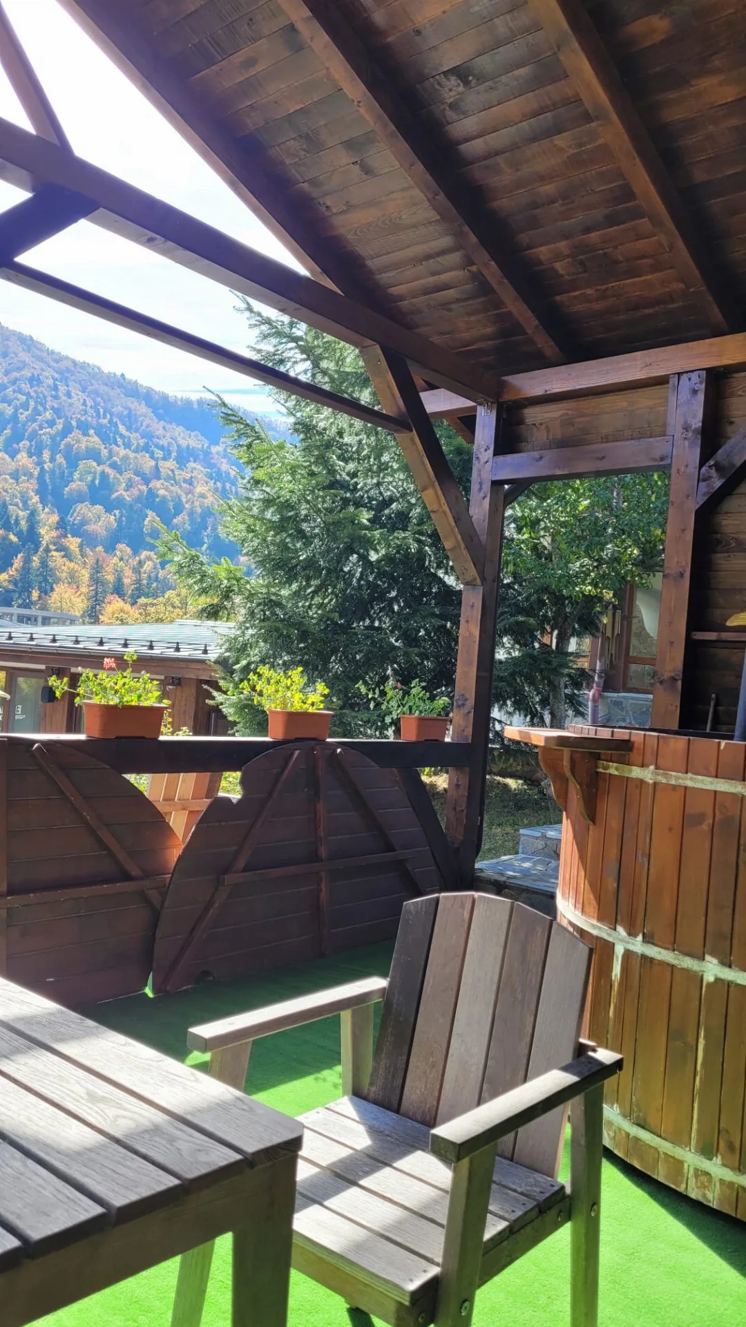 Cocktailuri la bar și terasa cu pergolă